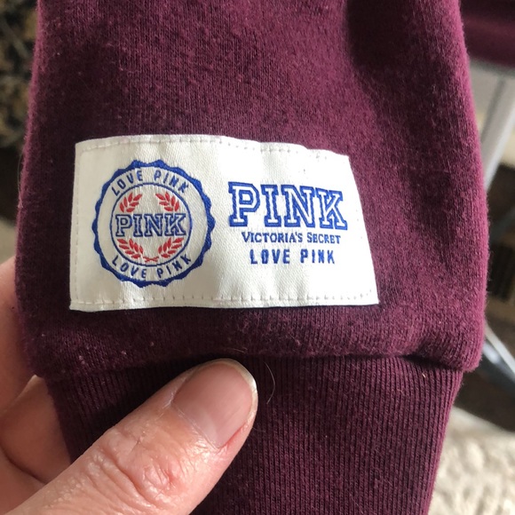 Pink Victoria Secret 3/4 zipper hooded sweatshirt - Picture 8 of 8